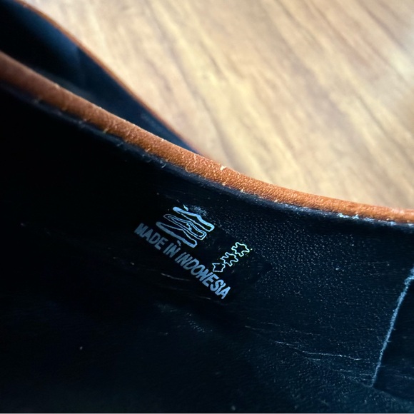 Ecco Heels Womens 38 US 7 Shape 55 Plateau Pump Amber Brown Leather Shoes Career - Picture 10 of 12